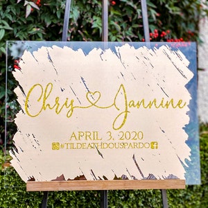 Clear Wedding Sign Clear Acrylic Wedding Sign Acrylic Wedding Decor Reception Sign Personalized Wedding Sign Custom Wedding Sign Modern Sign