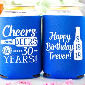 30th Birthday Favors, Cheers & Beers to 30 Years, 30th Party Favor, 30th Birthday for Him, Dirty 30, Happy 30th, 1988 Birthday Beer Holder image 7