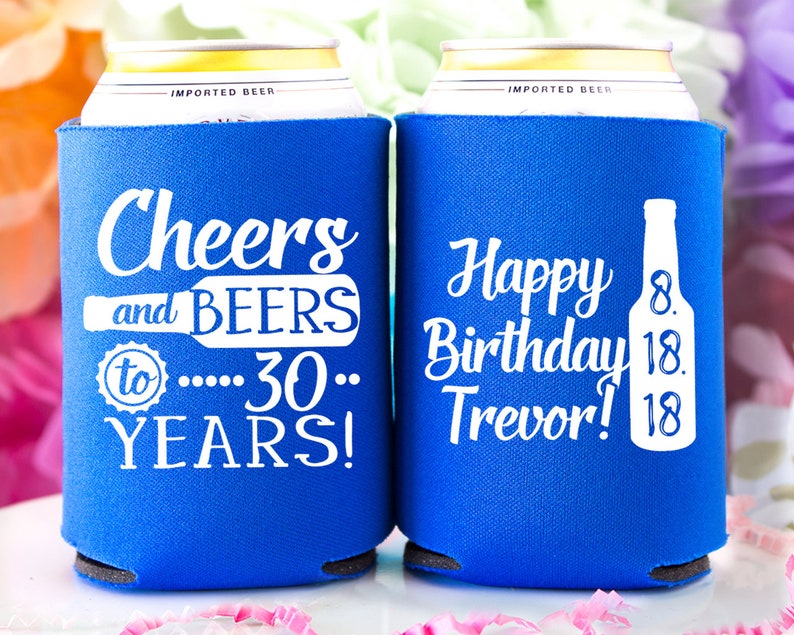30th Birthday Favors, Cheers & Beers to 30 Years, 30th Party Favor, 30th Birthday for Him, Dirty 30, Happy 30th, 1988 Birthday Beer Holder image 7