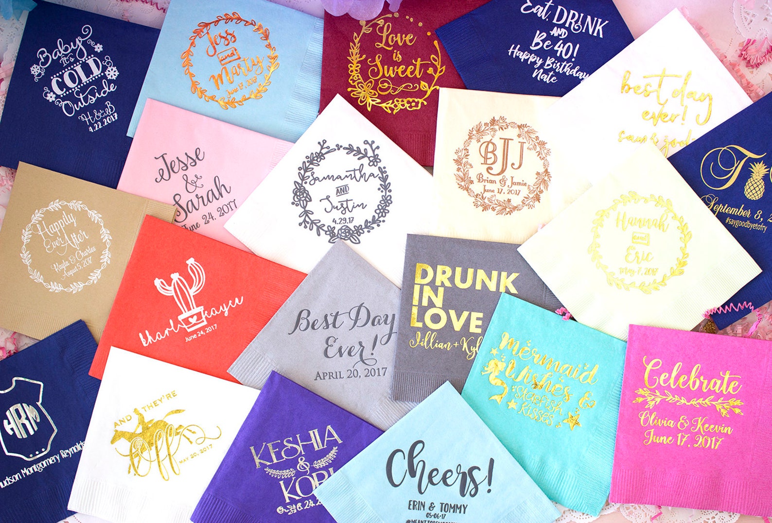 Personalized Napkins Custom Napkins Event Napkins Wedding Etsy