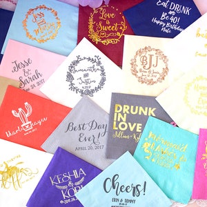 Personalized Napkins, Custom Napkins, Event Napkins, Wedding Napkins, Party Napkins, Birthday Napkins, Rehearsal Dinner, Bridal Shower image 1