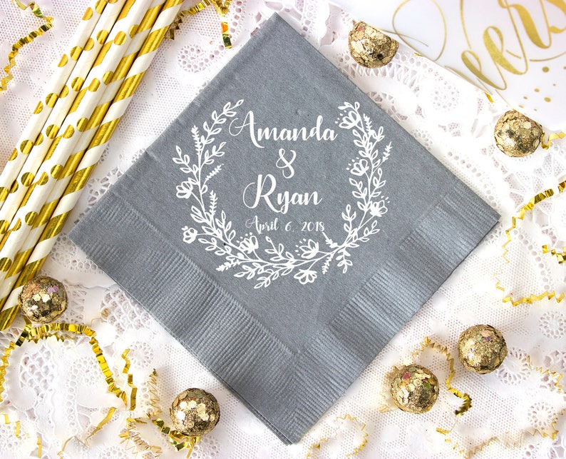 Wedding Napkins Custom Napkins Cocktail Napkins Etsy