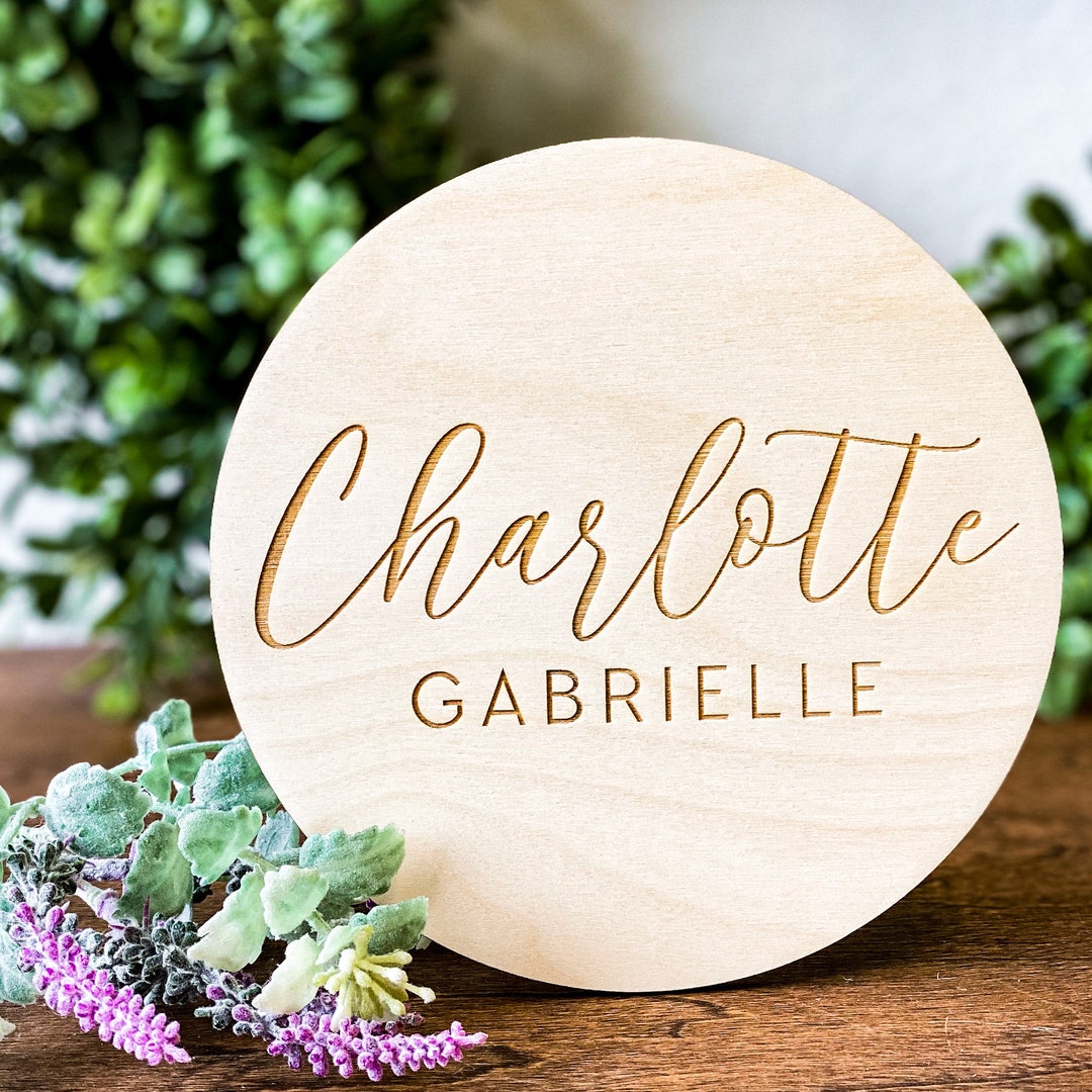 Custom Wooden Baby Name Sign, Birth Announcement Plaque, Wooden Baby ...