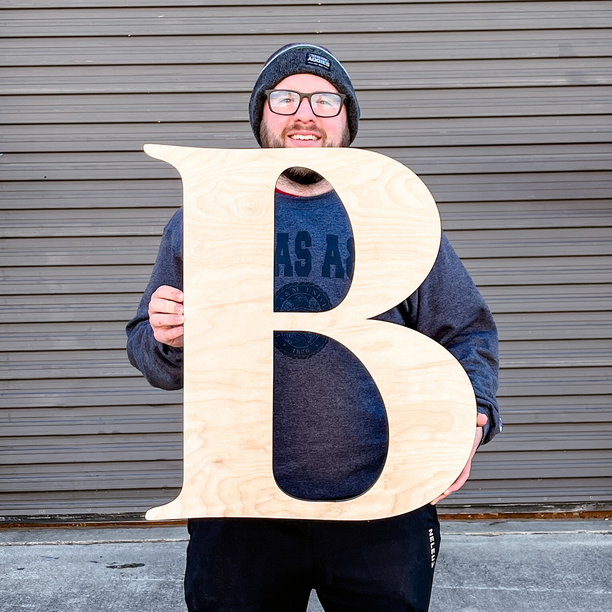 Wooden Letter Block Font, Impact, Unfinished DIY Wall Decor