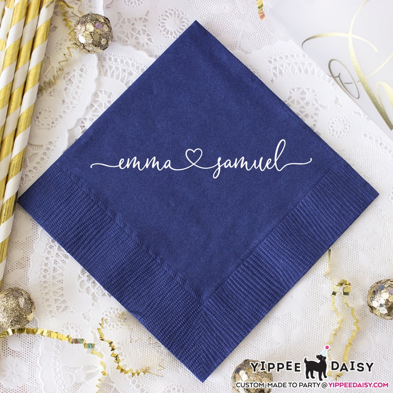 Personalized Napkins Engagement Party Napkins Custom Wedding Etsy