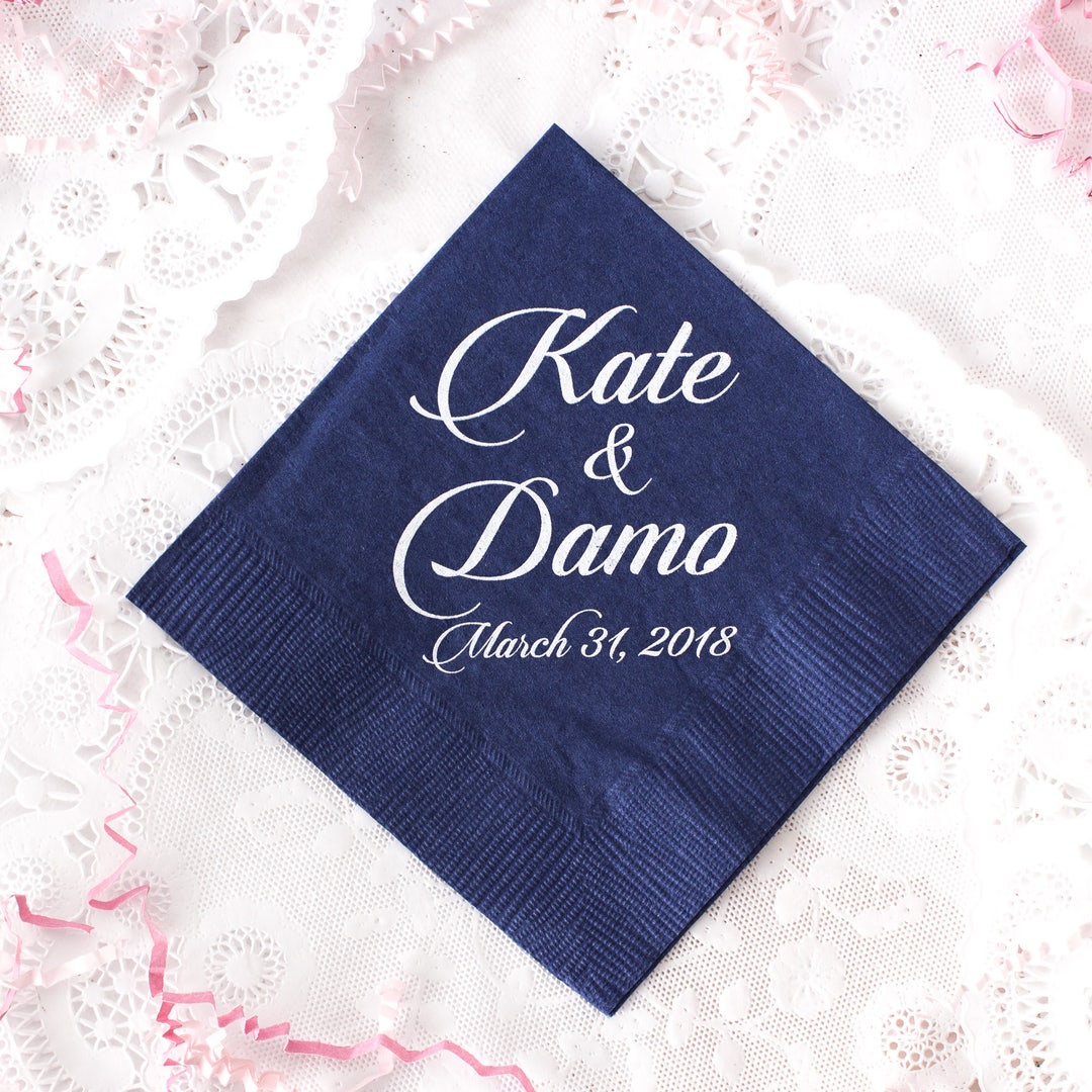 Beverage Napkins Personalized Napkins Wedding Napkins Etsy