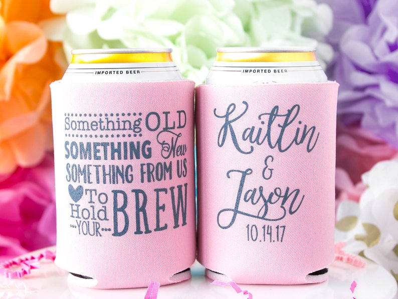 Wedding Can Coolers Wedding Guest Favors Rustic Wedding Etsy