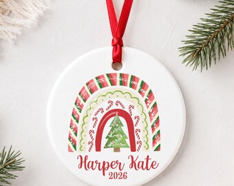 Rainbow Christmas Ornament Baby's First Christmas Ornament New Baby Ornament 2026 Baby Name Ornament Baby Keepsake Baby Girl Ornament