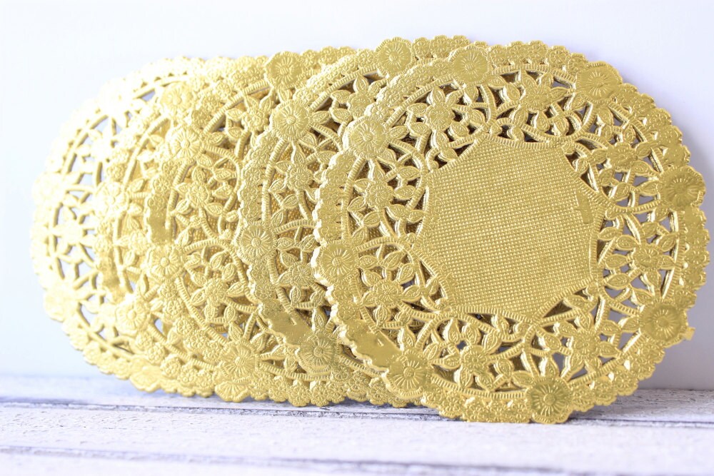 Gold Doilies Gold Paper Doilies Wedding Doilies Christmas Etsy