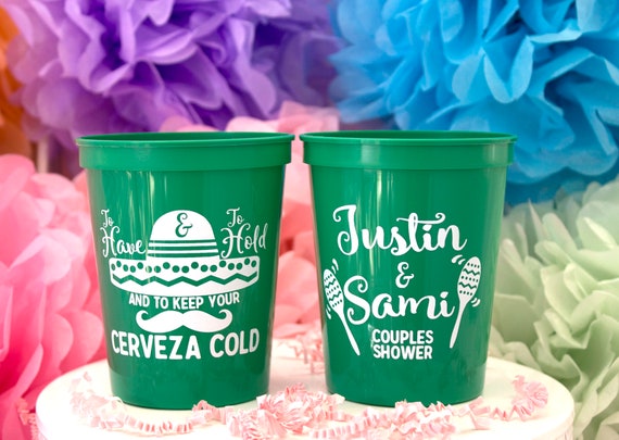 Fiesta Wedding Shower Cups, Fiesta Party Cups, Couples Shower