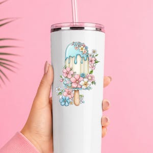 Wildflower Ice Pop UV DTF Decal Garden Frozen Treat Sticker Cup Decal Tumbler Sticker Laptop Sticker Dessert Gift afbeelding 7