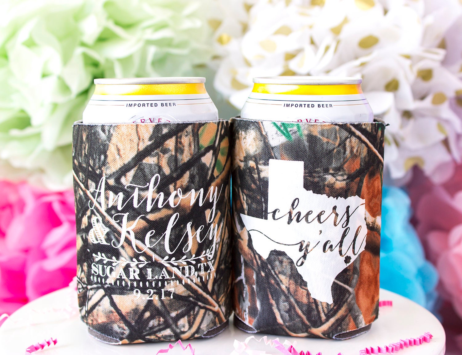 Camo hotsell wedding koozies