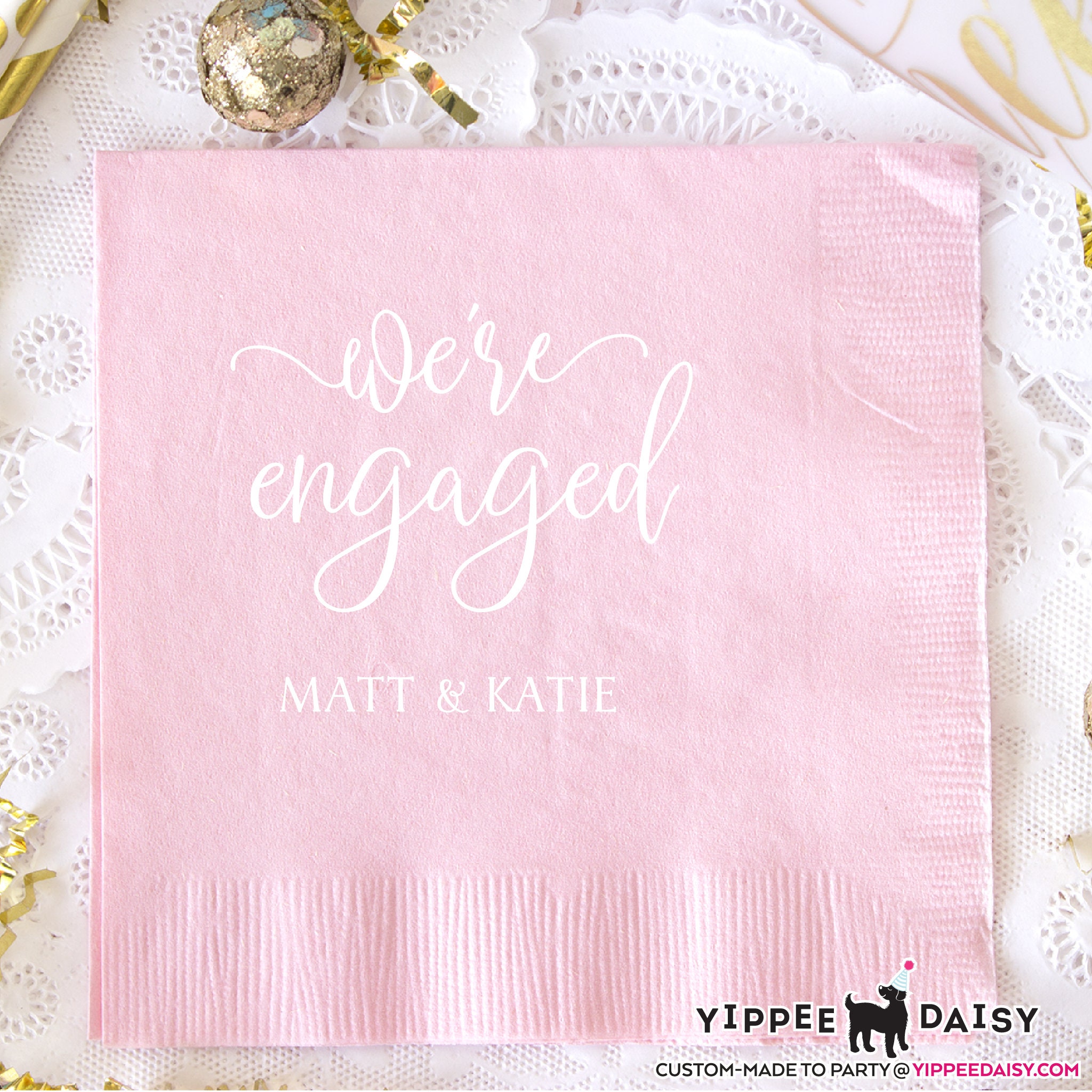 Personalized Napkins Engagement Party Napkins Custom Bar Etsy UK