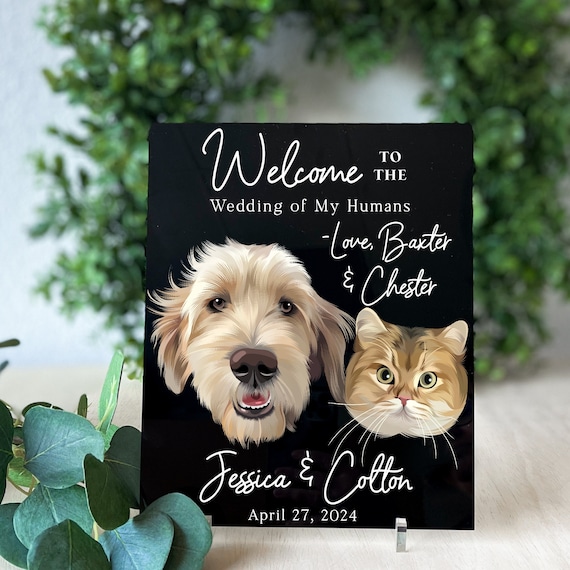 Wedding Sign With Dog Acrylic Sign for Wedding Pet Etsy