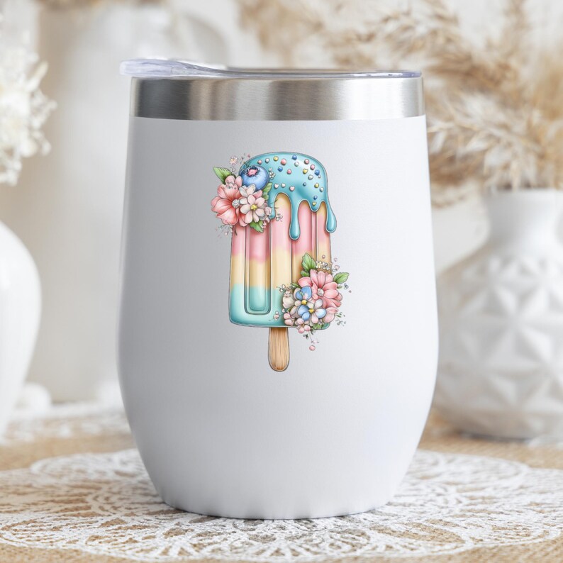 Blueberry Ice Pop UV DTF Decal Cottage Frozen Treat Sticker Cup Decal Glass Decal Tumbler Sticker Dessert Gift image 4