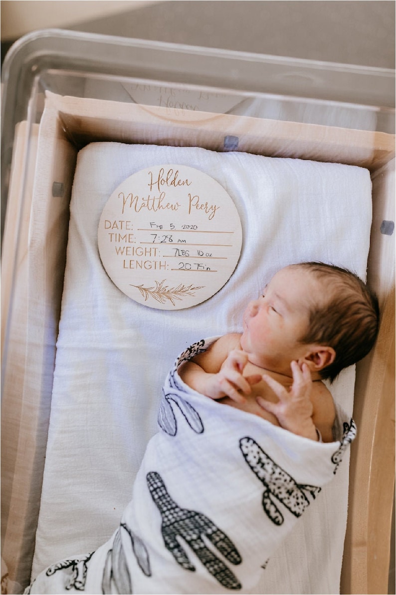 Custom Engraved Baby Name Announcement Wooden Baby Name Sign Etsy