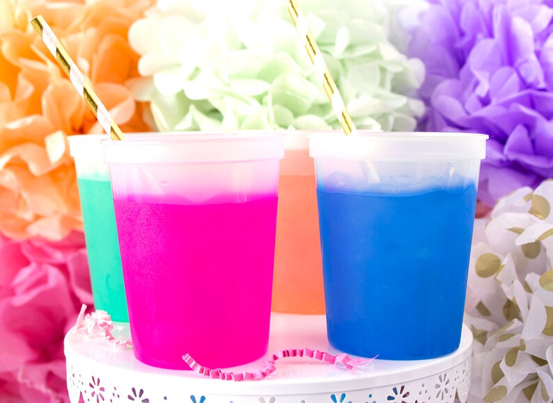 Printed Cups Party Cups Plastic Cups Personalized Color Changing Cups Wedding Favors For Guest, Custom Wedding Cups Custom Mood Cups
