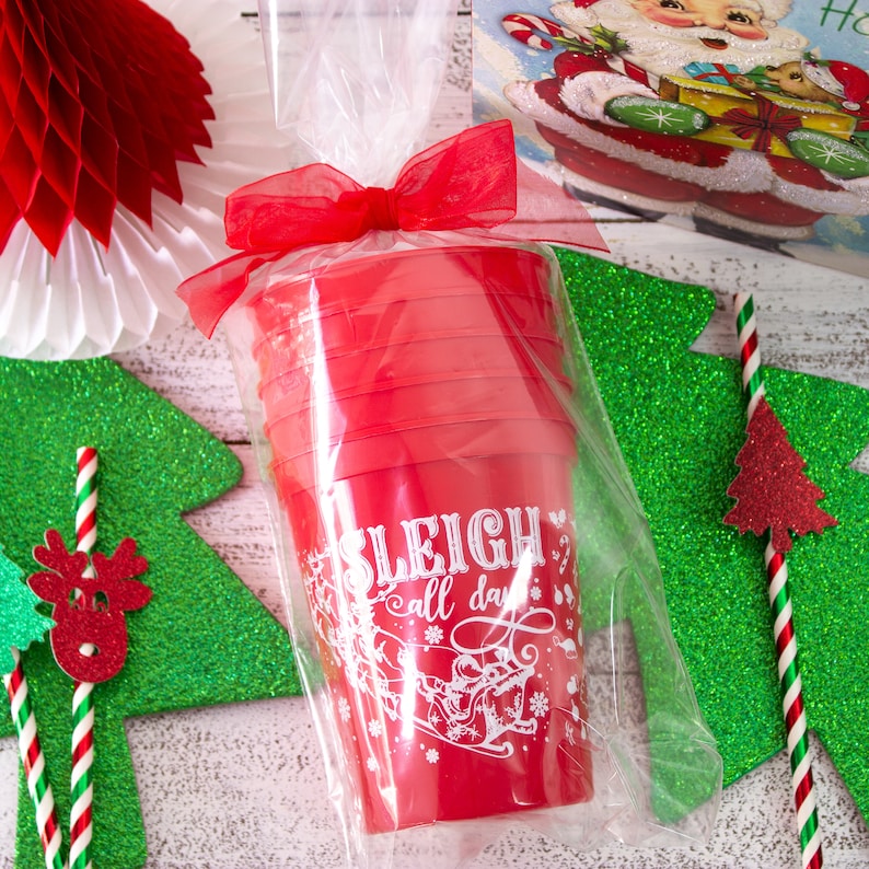 Christmas Cups Holiday Party Cups Hostess Gift Personalized Etsy