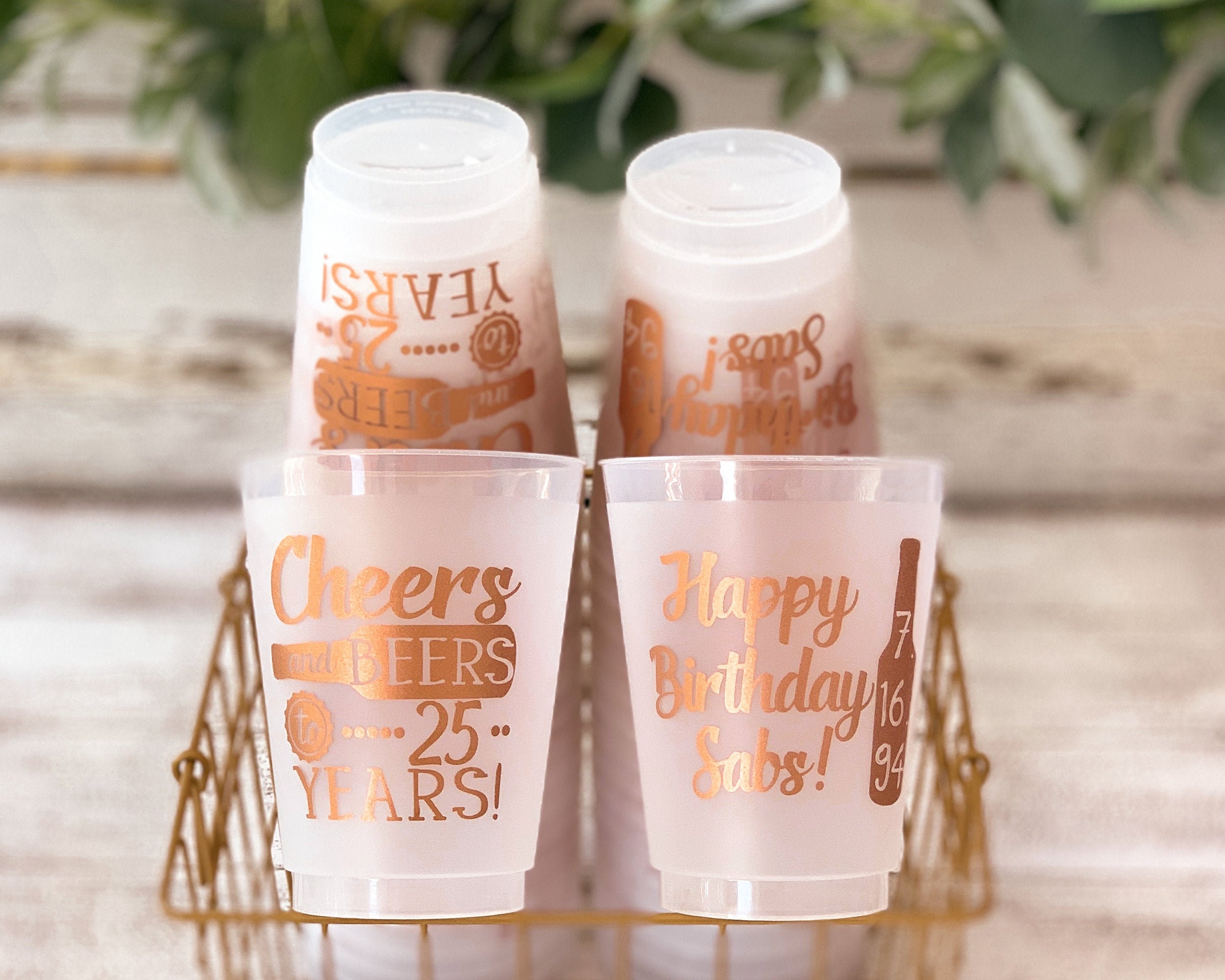 50th Birthday Styrofoam Cups, Cheers to 50 Years, Cheers and Beers