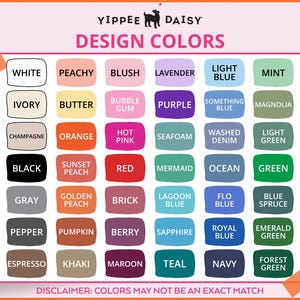 Ink color chart for “Lake Crew” bachelorette can coolers, offering customizable print colors for bridal party gifts and lake trip keepsakes.