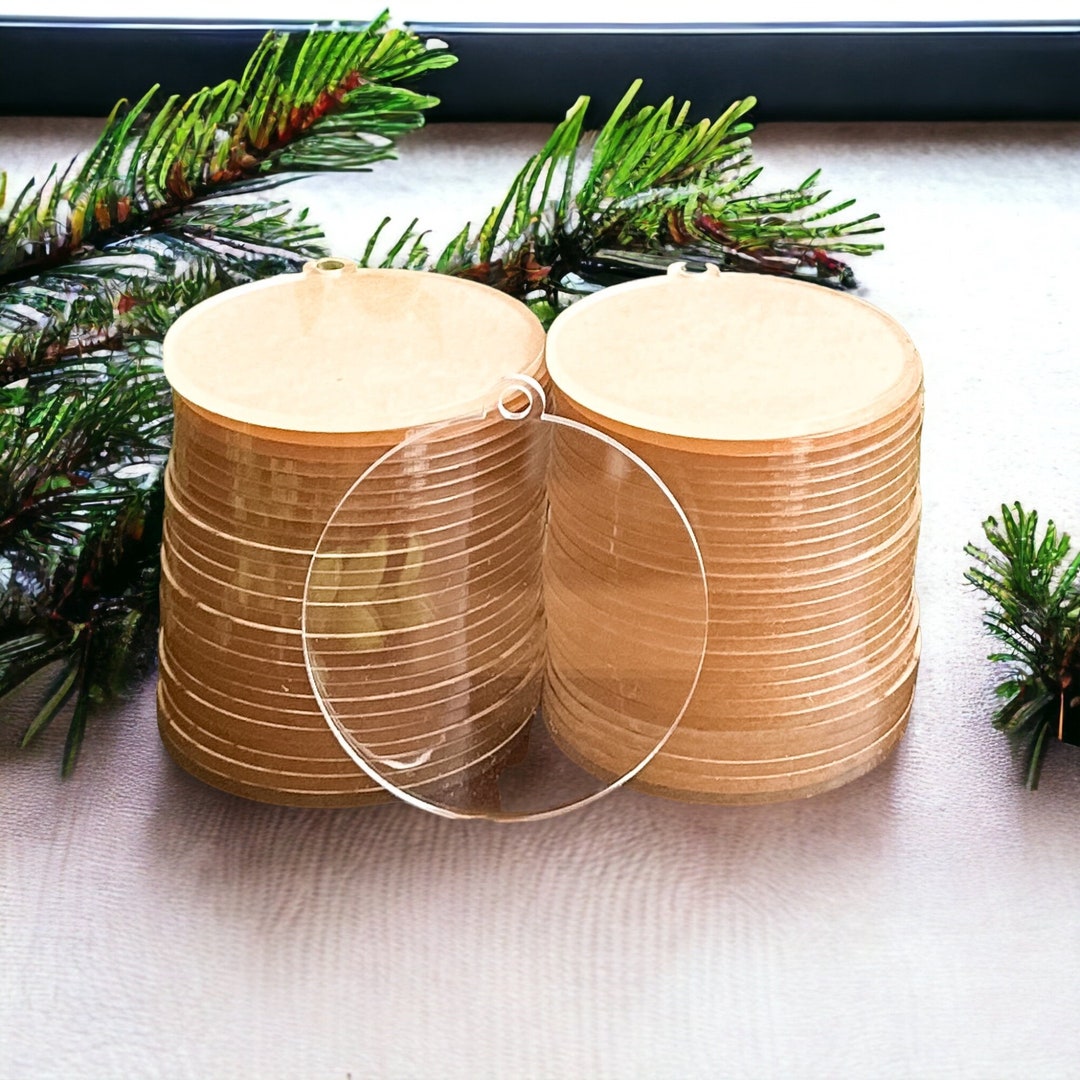 Clear Acrylic Christmas Ornament Blanks DIY Acrylic Blanks Round Shape
