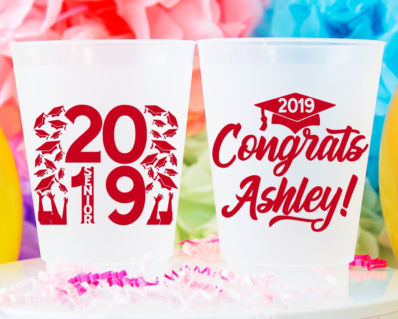 Graduation Cups, Graduation Party Favors, Class of 2025 Graduation Decorations, Commencement Party, Personalized Cups, Frost Flex Cups