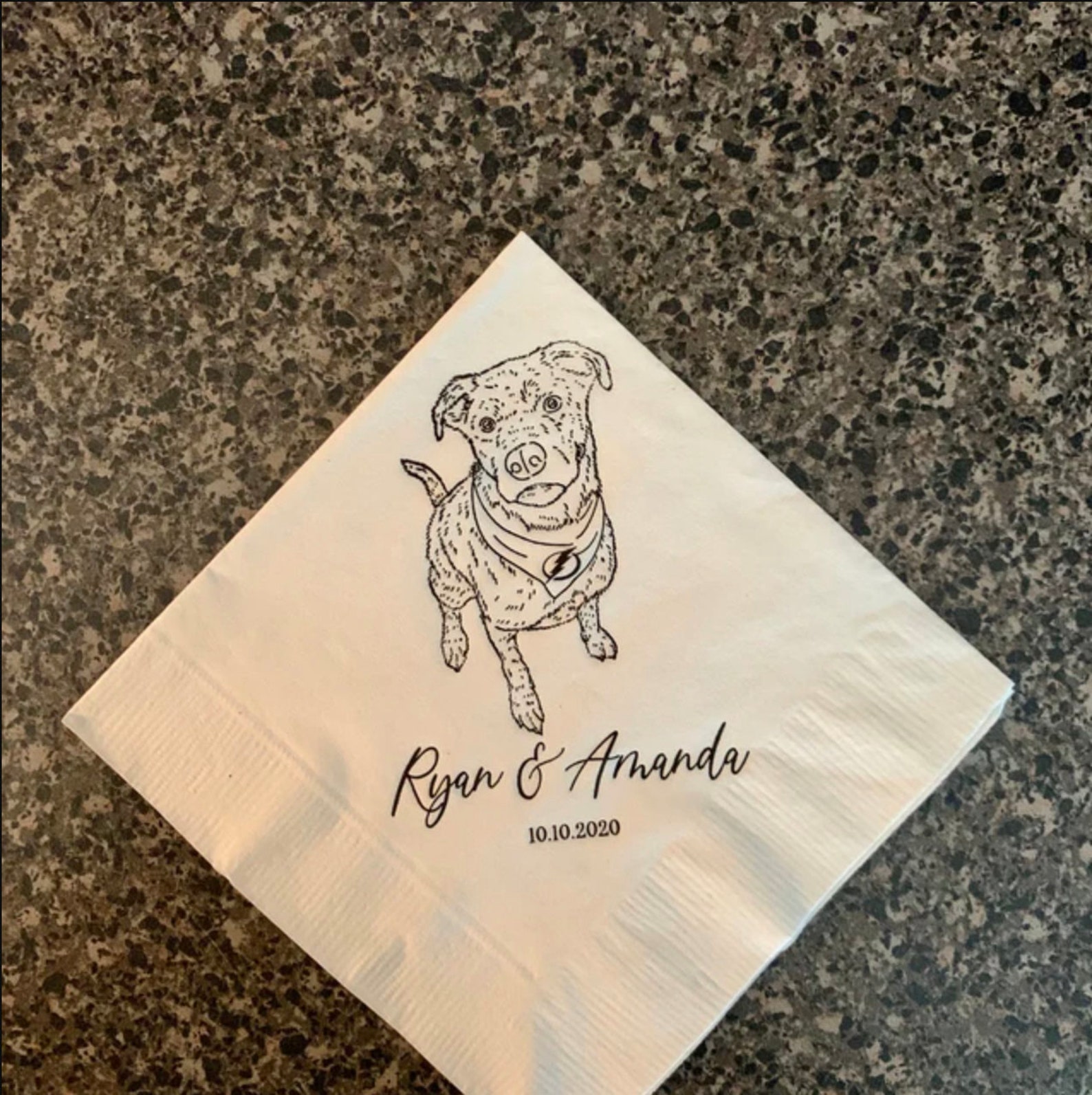 Dog Cocktail Napkins Wedding Napkins Dog Napkins Wedding Etsy