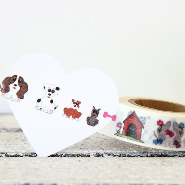 Washi Tape, Dog Washi Tape, Planner Tape, Planner Sticker, Decorative Tape, Planner Accessories, Embellishment, Packaging, Gift Wrap