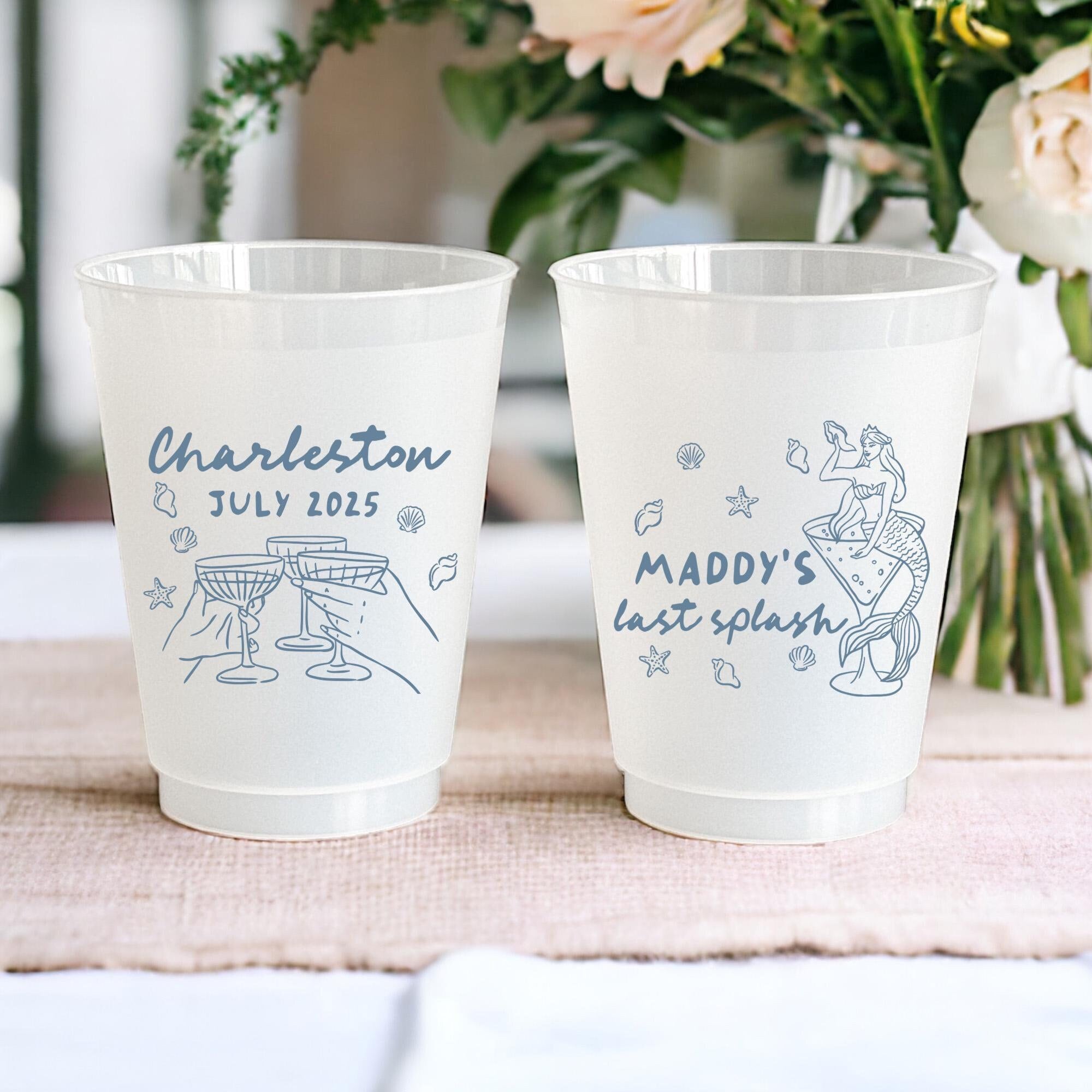 Last Splash Bachelorette Party - Custom Beach Bachelorette Cups - Bach Cups - Coastal Bachelorette - Destination Bachelorette - Personalized