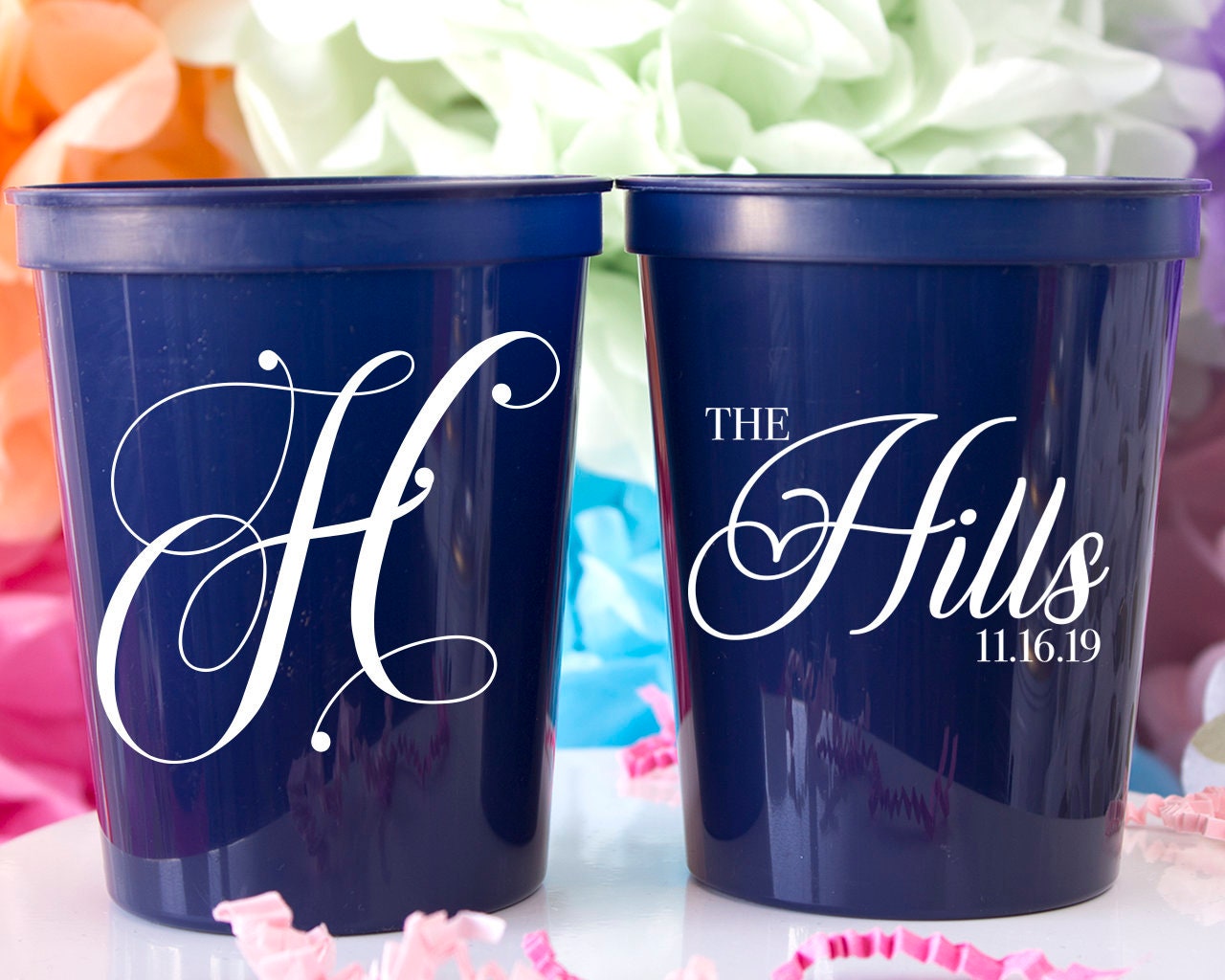 Wedding Shower Printed Plastic Cups Party Favor Cups