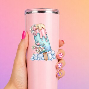 Bubble Ice Pop UV DTF Decal Daisy Frozen Treat Sticker Cup Decal Glass Decal Tumbler Sticker Sweet Treat Gift Bild 11