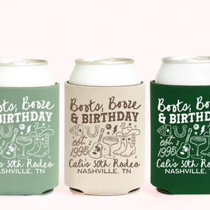 Rodeo Birthday Party Western Custom Can Cooler Nashville Birthday Party Favors Cowgirl Decorations Hoedown 21st 30th Milestone Birthday