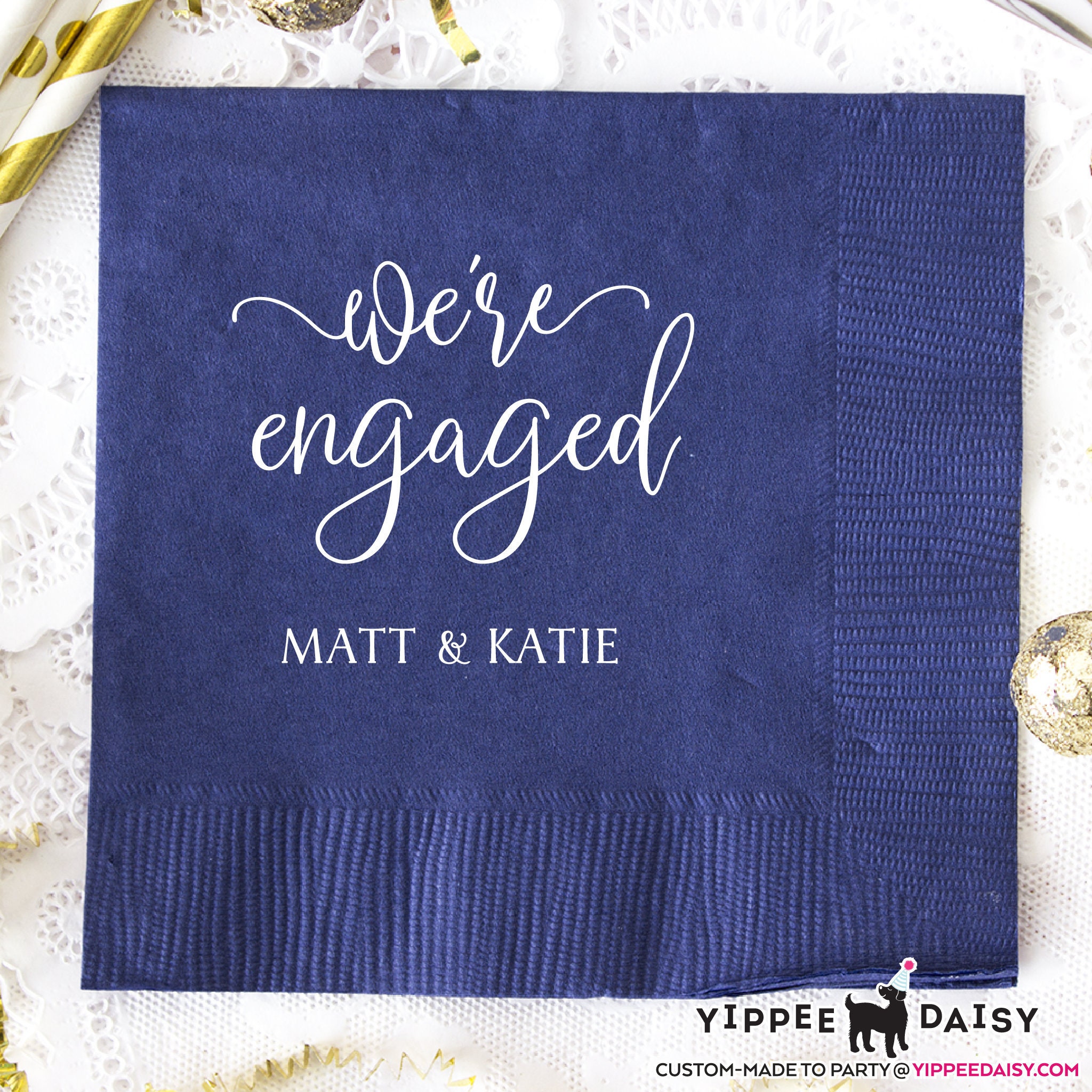 Personalized Napkins Engagement Party Napkins Custom Bar Etsy UK