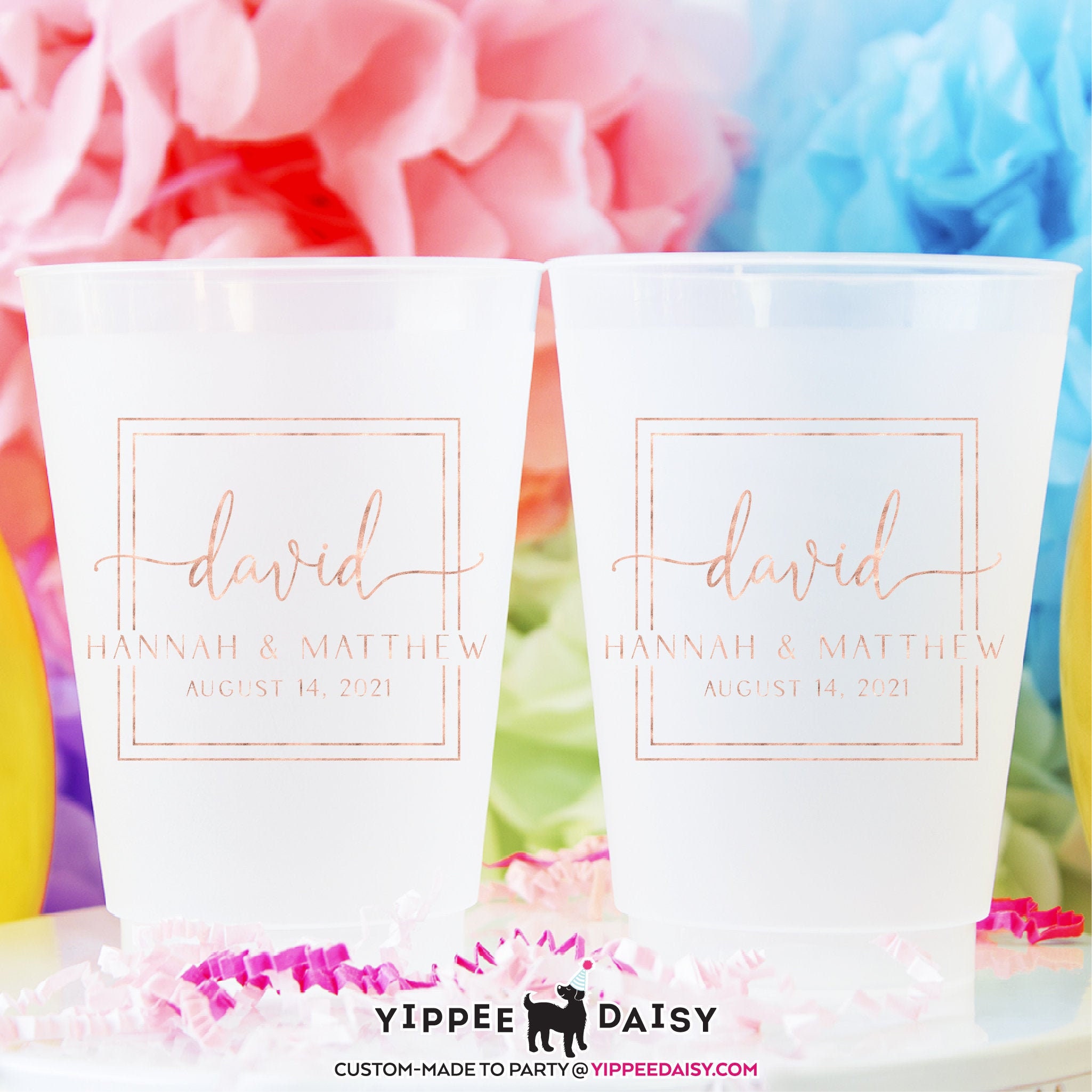 Personalized Cheap Wedding Cups Custom Cup (358) Tropical Wedding Favors