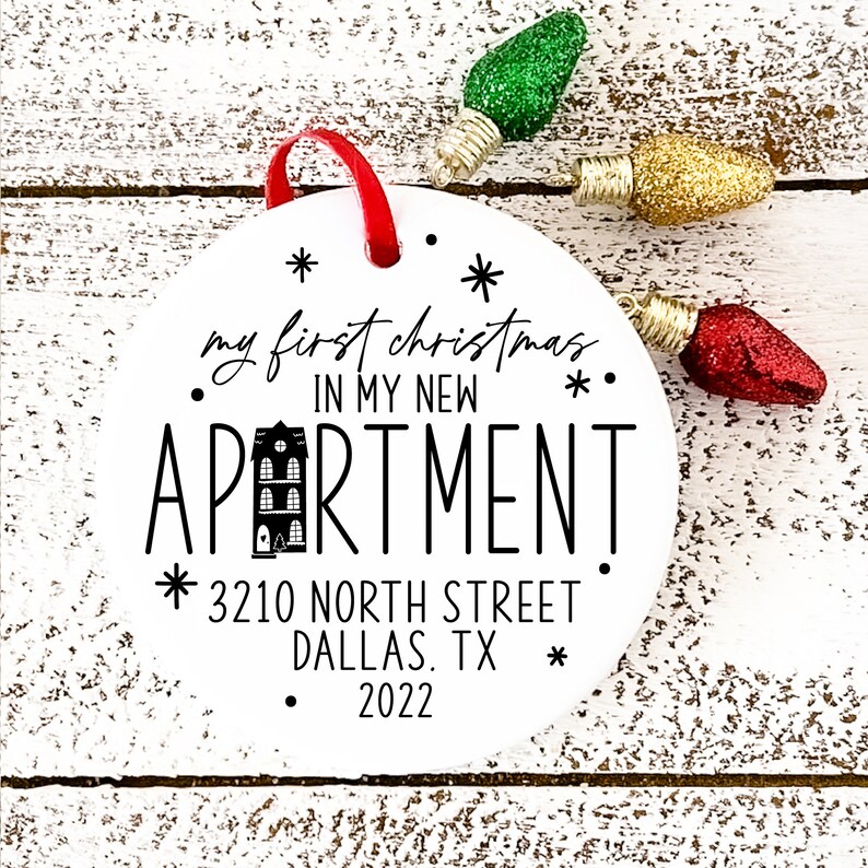 My First Apartment Ornament New Home Keepsake New House Ornament First Apartment Ornament Personalized New Address Gift for Her bild 7