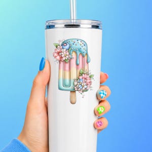Blueberry Ice Pop UV DTF Decal Cottage Frozen Treat Sticker Cup Decal Glass Decal Tumbler Sticker Dessert Gift image 9