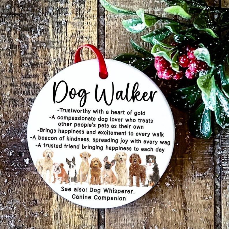 Dog Walker Gifts Dog Walker Christmas Ornament 2024 Dog Daycare Best