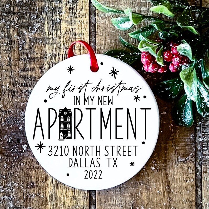 My First Apartment Ornament New Home Keepsake New House Ornament First Apartment Ornament Personalized New Address Gift for Her bild 5
