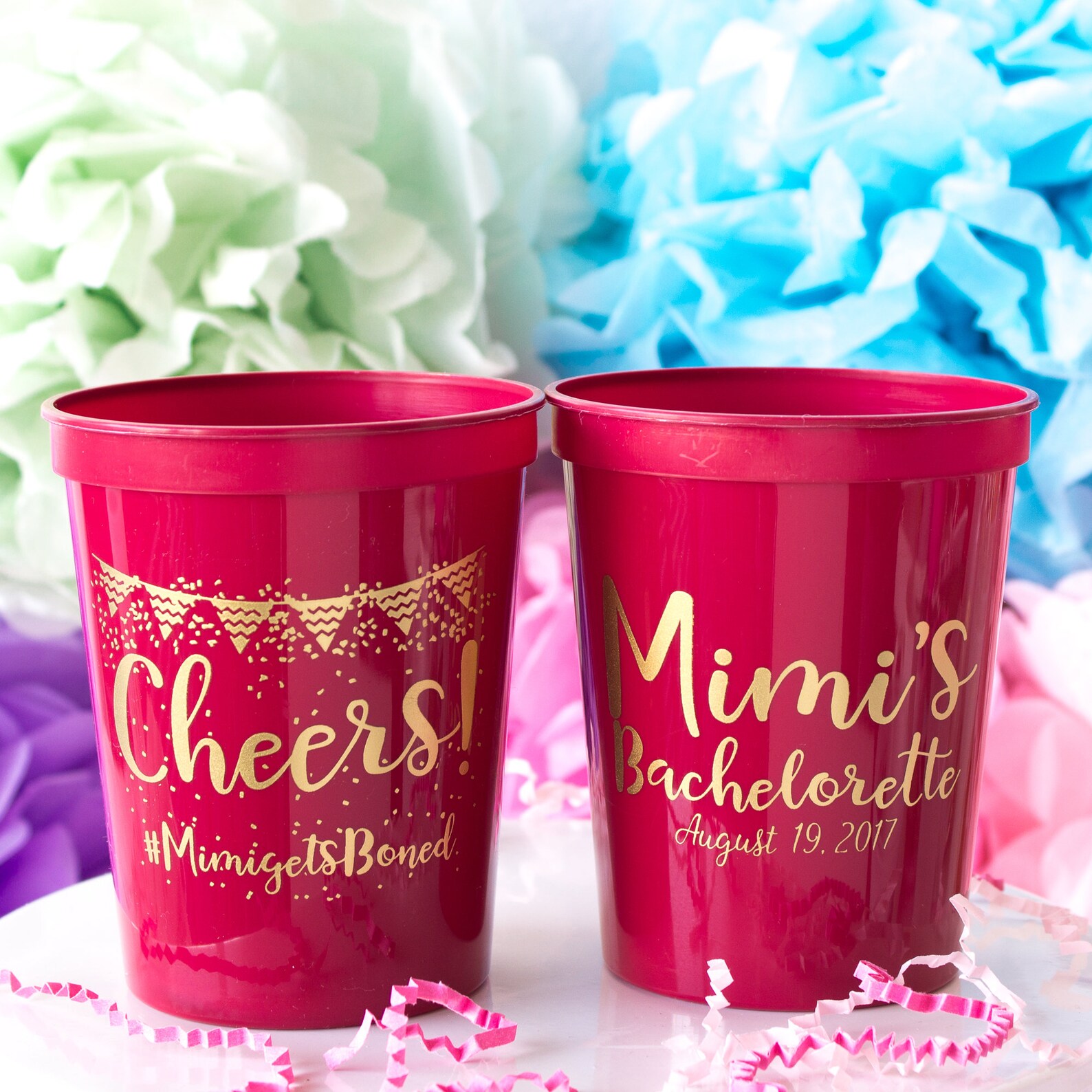 Personalized Cups Bachelorette Cups Bachelorette Party Etsy