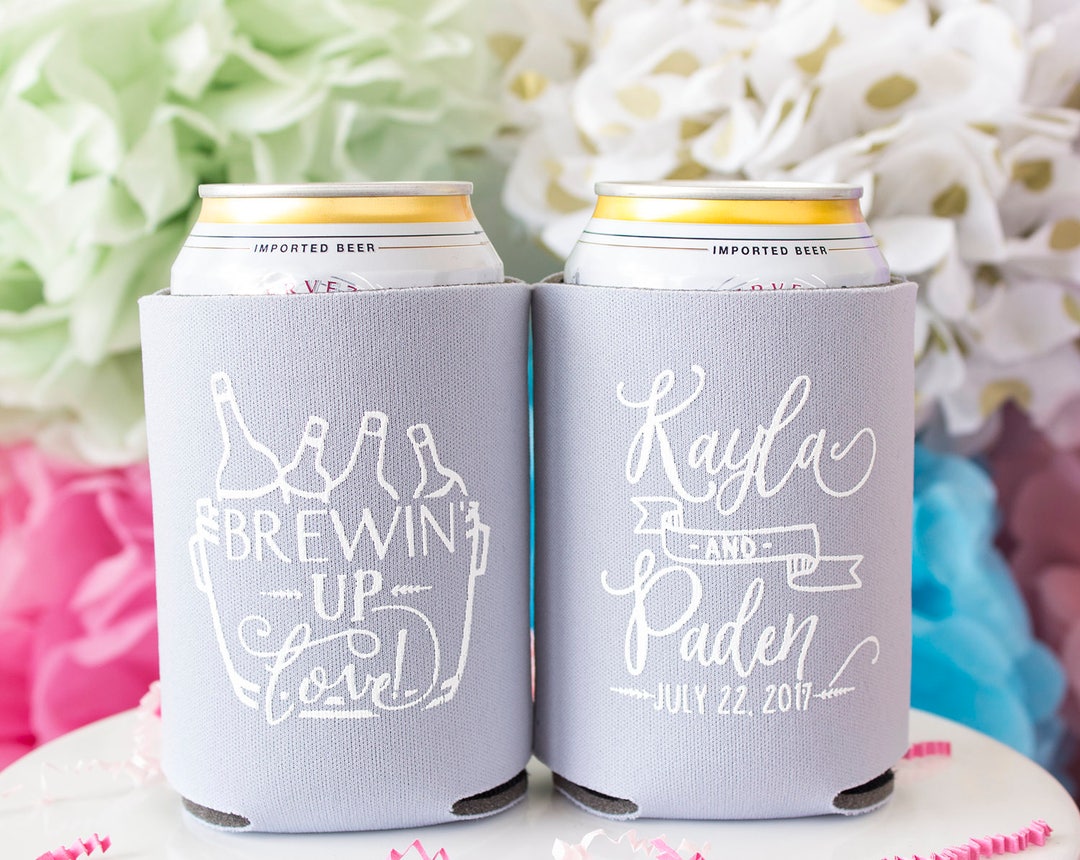 Love is Brewing Wedding Favors Rustic Wedding Can Coolers - Etsy