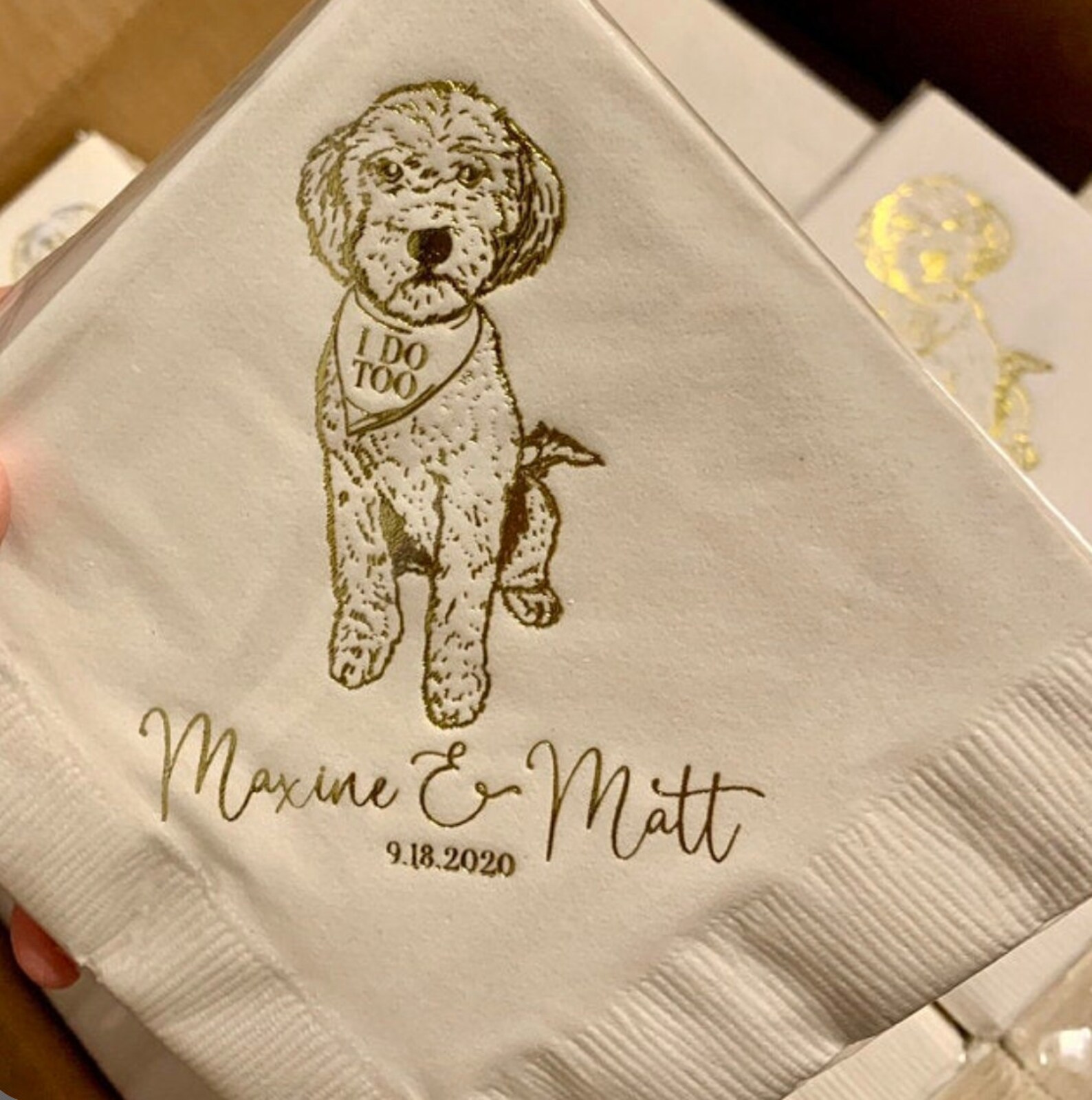 Custom Dog Wedding Napkins Goldendoodle Labradoodle Poodle Etsy