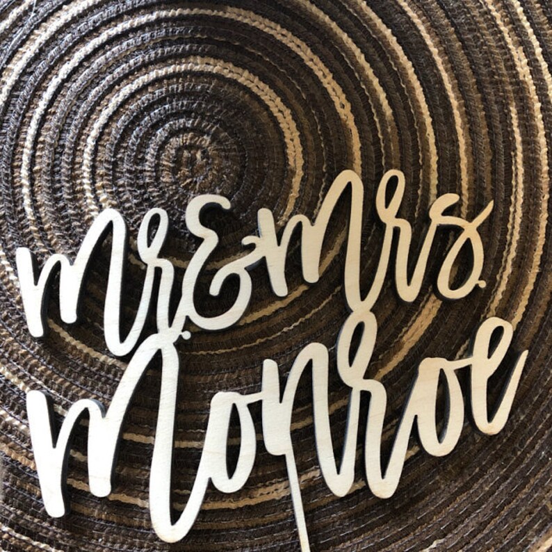 Mr and Mrs Cake Topper Personalized Wedding Cake Topper Etsy