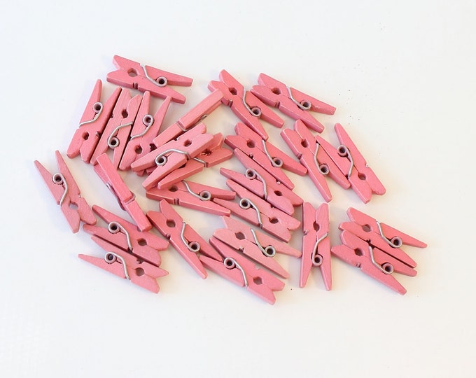 Mini Clothespins Pink Pink Clothes Pin 25 1 Inch Tiny Etsy