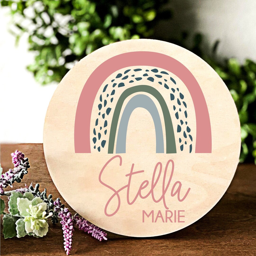 Rainbow Baby Announcement Sign Baby Name Sign Newborn Name Sign Baby ...