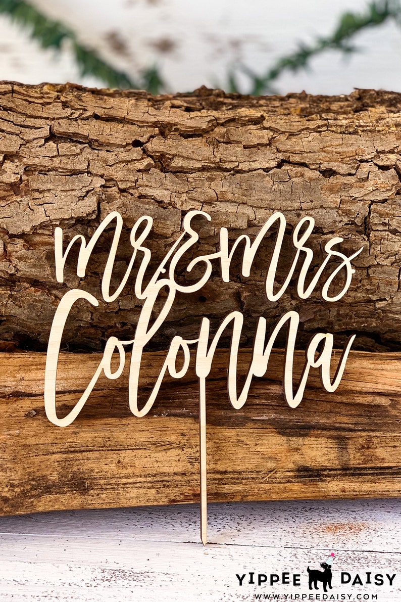 Mr and Mrs Cake Topper Personalized Wedding Cake Topper Etsy