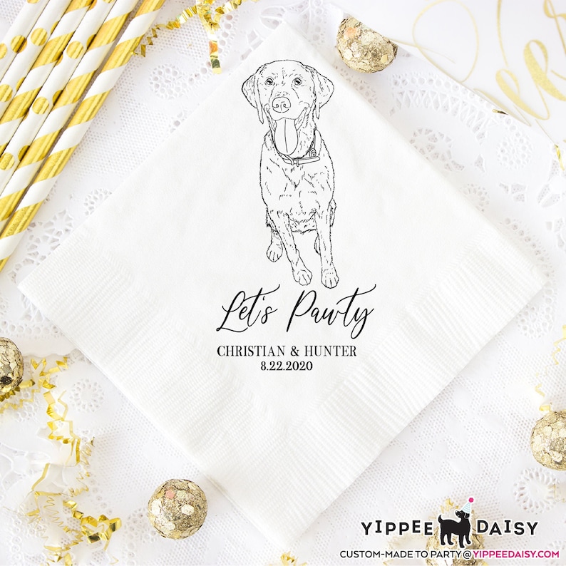 Personalized Cocktail Napkins Dog Lover Wedding Custom Etsy Sweden
