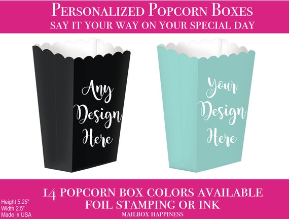 Treat Box Personalized Popcorn Box Custom Mini Popcorn Box Etsy - roblox popcorn box roblox popcorn box party favors table etsy