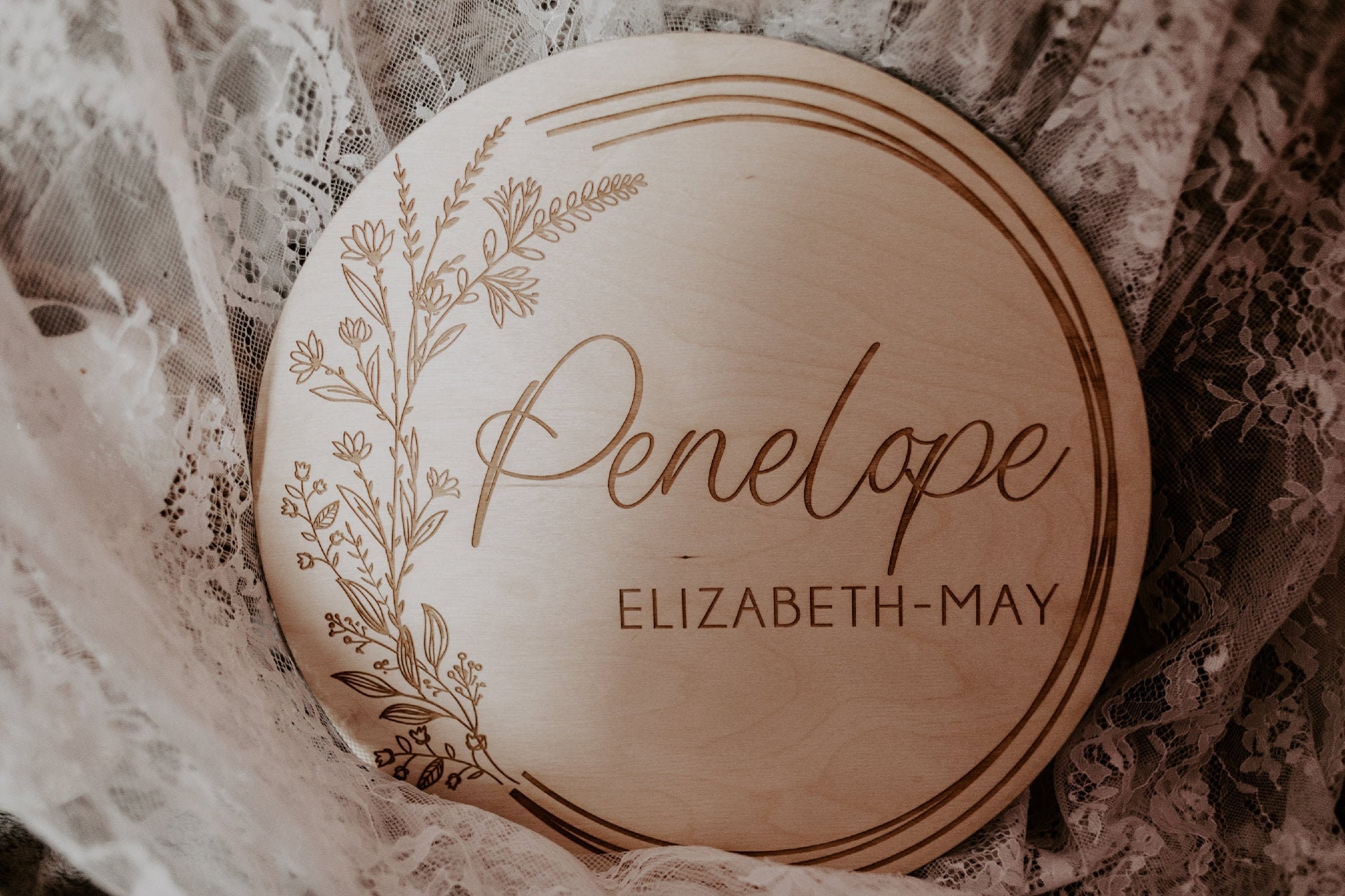 Name Announcement Sign, Baby Name Plaque, Custom Baby Name Sign, Wooden