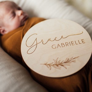 Custom Name Sign, Birth Announcement Sign, New Baby Reveal, Baby Name Plaque, Baby Milestones Card, Wooden Engraved Tag, New Baby Gift image 7