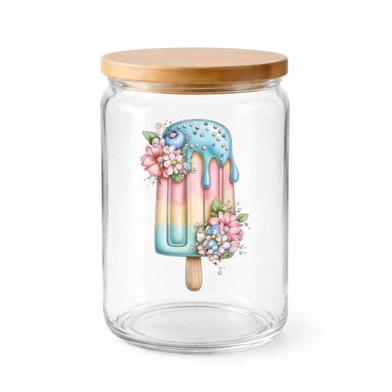 Blueberry Ice Pop UV DTF Decal Cottage Frozen Treat Sticker Cup Decal Glass Decal Tumbler Sticker Dessert Gift image 3